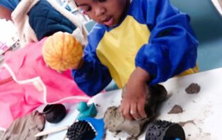 Using tools during clay making activities